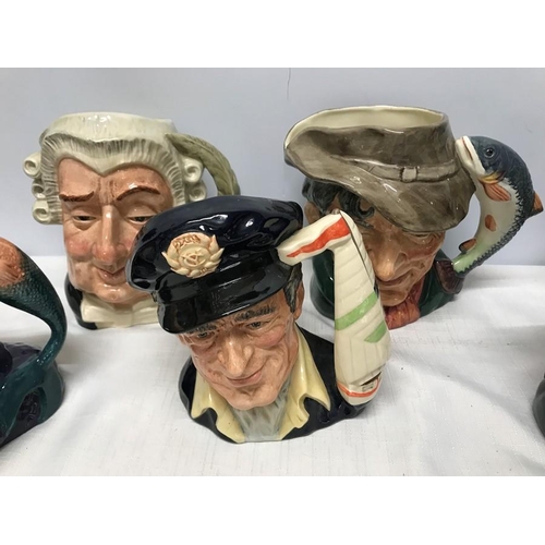 235 - Royal Doulton large toby jugs selection, Old Salt D6551, The Lawyer D6498, Yachtsman D6820, The Poac... 