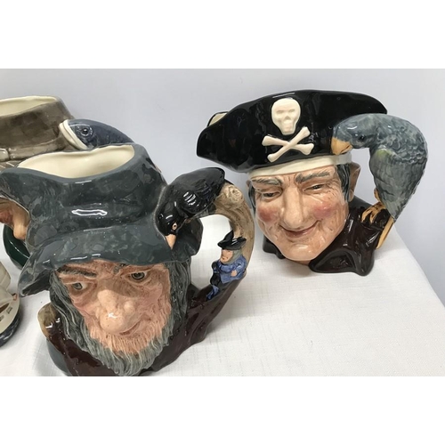 235 - Royal Doulton large toby jugs selection, Old Salt D6551, The Lawyer D6498, Yachtsman D6820, The Poac... 