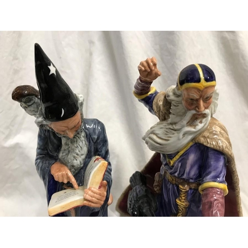 239 - Two Royal Doulton figures, The Sorcerer HN4252, 24cms h and The Wizard HN2877, 25cms h.