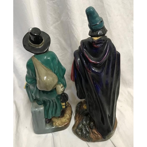 241 - Two Royal Doulton figures, The Pied Piper HN2102, 23cms h and The Mask Seller HN2103, 22cms h.