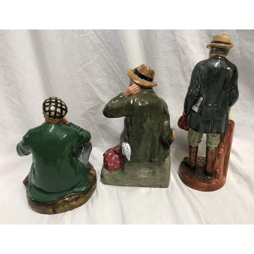 242 - Three Royal Doulton figurines. The Wayfarer HN2362, 15cms h, Owd Willum HN2042, 17cms h and The Gaff... 