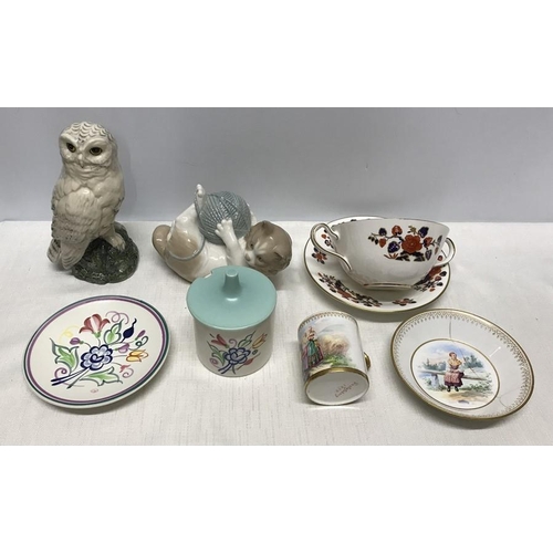 283 - Mixed pottery selection including Royal Doulton Whyte and Mackay Whisky Snowy Owl, 200ml with conten... 