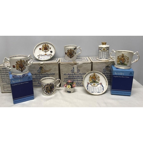 288 - Aynsley pottery, Royalty Commemorative, Silver Jubilee, Charles and Diana, General George Washington... 