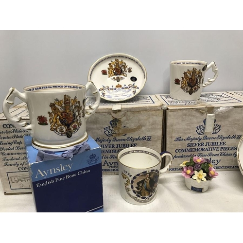 288 - Aynsley pottery, Royalty Commemorative, Silver Jubilee, Charles and Diana, General George Washington... 