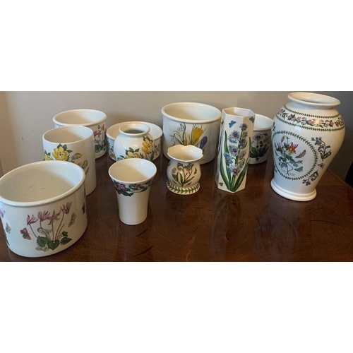 292 - A quantity of Portmeirion pottery planters and vases, Botanic Garden and Variations. 12 in total. Ta... 