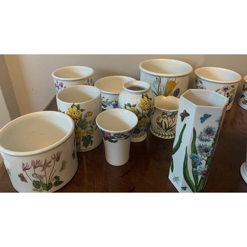 292 - A quantity of Portmeirion pottery planters and vases, Botanic Garden and Variations. 12 in total. Ta... 