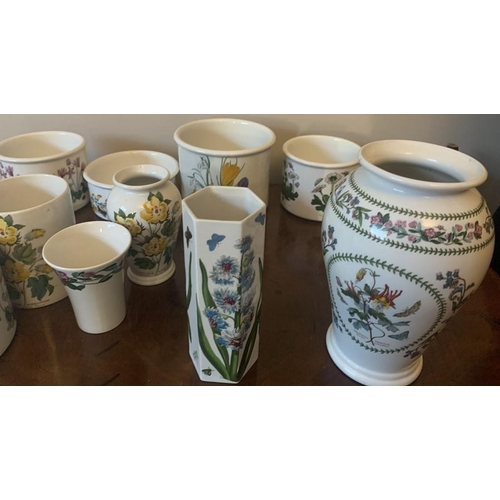 292 - A quantity of Portmeirion pottery planters and vases, Botanic Garden and Variations. 12 in total. Ta... 