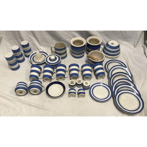 298 - Blue and white Cornish kitchen and tea ware, some cloverleaf, some TG Green Special Edition 2004, su... 