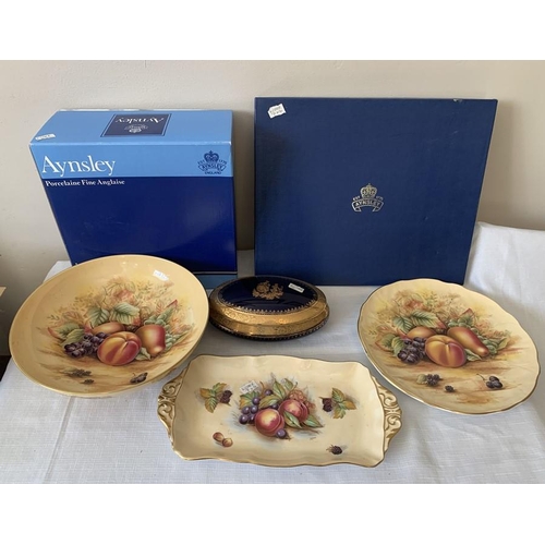 307 - Ceramics to include Aynsley Orchard Gold boxed bowl 26cms d and plate 26cms d, Aynsley oblong dish  ... 