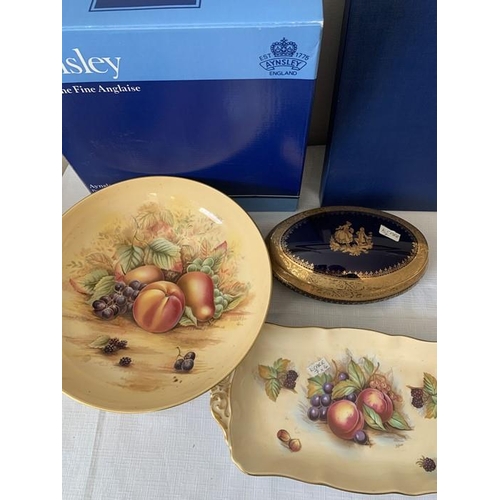 307 - Ceramics to include Aynsley Orchard Gold boxed bowl 26cms d and plate 26cms d, Aynsley oblong dish  ... 