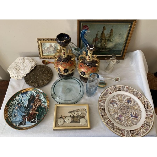 310 - Miscellany to include ceramics, glass, prints, Halcyon Days Gleneagles pill box, Alton Ware vases, M... 