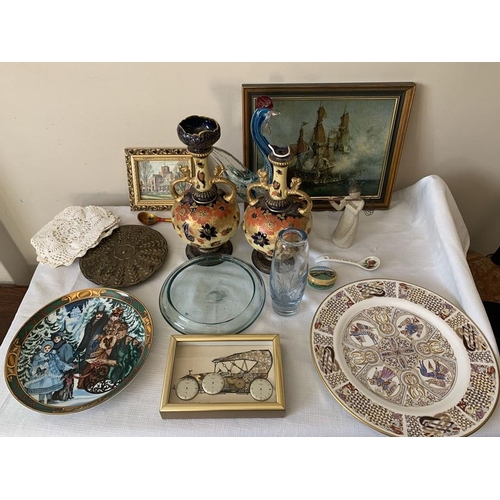 310 - Miscellany to include ceramics, glass, prints, Halcyon Days Gleneagles pill box, Alton Ware vases, M... 