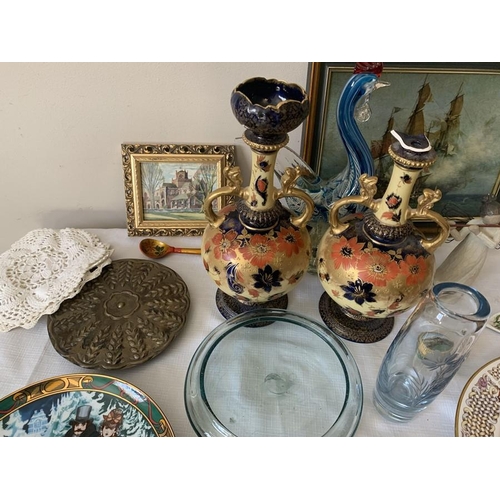 310 - Miscellany to include ceramics, glass, prints, Halcyon Days Gleneagles pill box, Alton Ware vases, M... 