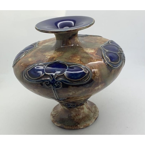 312 - Doulton Lambeth stoneware vase with Art Nouveau design. 14cms h.