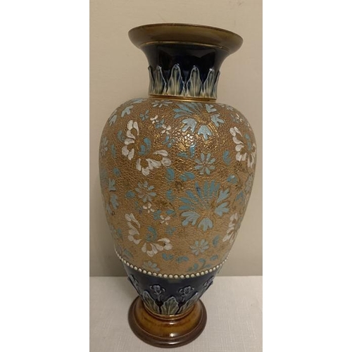 316 - A Doulton Lambeth, Doulton Slater's Patent vase approximately 35cms h. Impressed marks to the base.