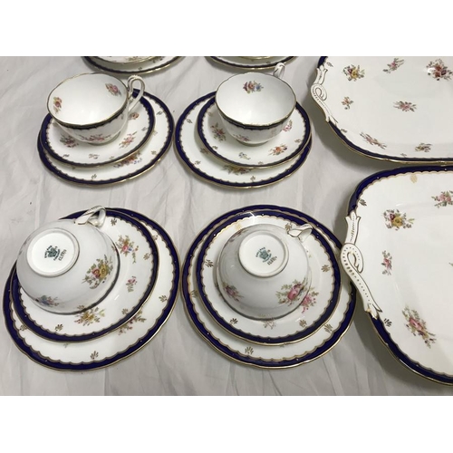 363 - Coalport part tea services. 40 pieces. 12 cups saucers and side plates, 2 cake plates, milk jug and ... 