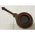 Mahogany church collection paddle bowl, stamped W.M.C. 42cms l x 17cms w.