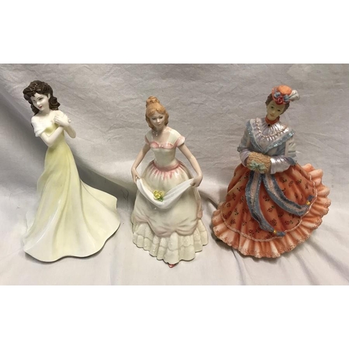 374 - Two Royal Doulton figurines Kathryn HN4040, 21.5cms h, Nicole HN3421, 20cms h and a Leonardo Collect... 