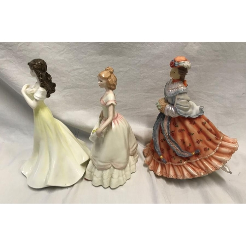 374 - Two Royal Doulton figurines Kathryn HN4040, 21.5cms h, Nicole HN3421, 20cms h and a Leonardo Collect... 