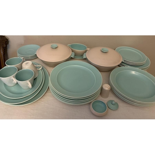 375 - A Poole pottery twin-tone part dinner and tea service to include 5 x 24cms d bowls, 4 x 23cms plates... 