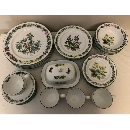 376 - Royal Worcester part dinner and tea service 'Worcester Herbs' 6 x 26cms d plates, 6 x 21cms d plates... 