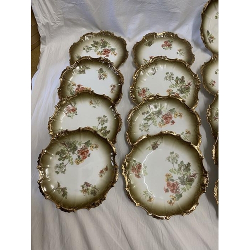 377 - A 17 piece French pottery made for Alfred B Pearce, 39 Ludgate Hill, London. Decorative floral patte... 