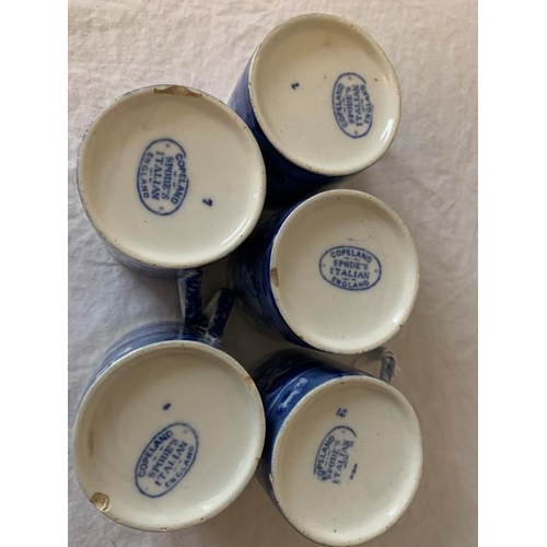 383 - Eleven coffee cans and 12 saucers Copeland in Spode's Italian Pattern with oval dish in the same pat... 