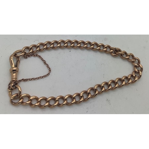 689 - A 9ct gold chain link bracelet 18.5gms with safety chain.