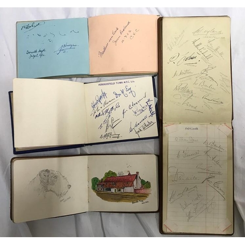 768 - Autograph books, four books containing multiple autographs including Huddersfield Town FC, England &... 