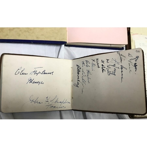 768 - Autograph books, four books containing multiple autographs including Huddersfield Town FC, England &... 