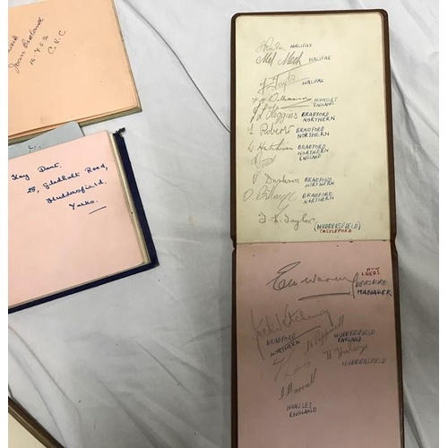 768 - Autograph books, four books containing multiple autographs including Huddersfield Town FC, England &... 