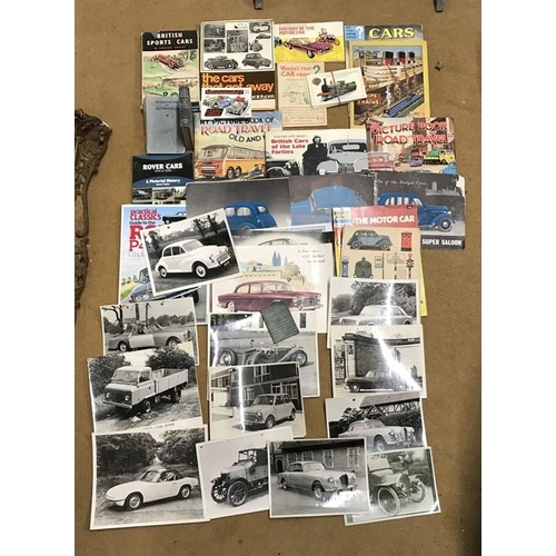 771 - Selection of motoring ephemera, books, magazines, vintage car photographs.