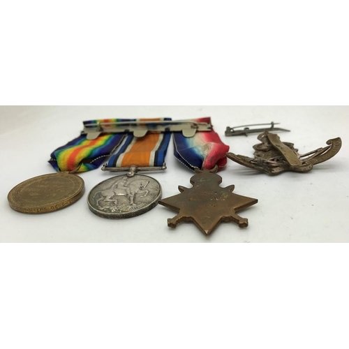 778 - Service medals WW I group of 3 medals with ribbons awarded to L5950 SGT. H. Jones RA. a Ubique cap b... 