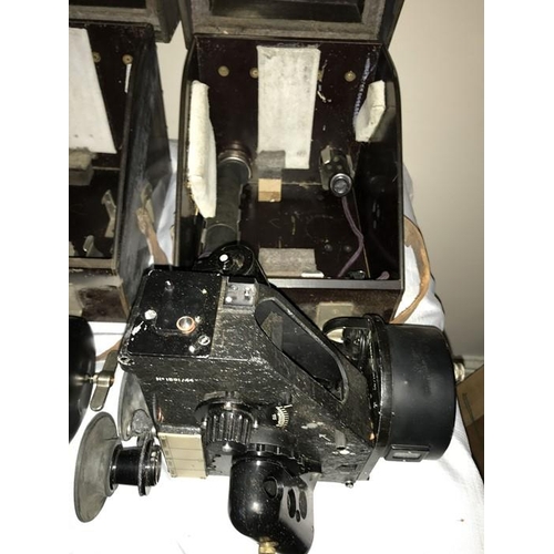 787 - Three WW II RAF bubble sextant MK IX for heavy bomber housed in a lingham case.