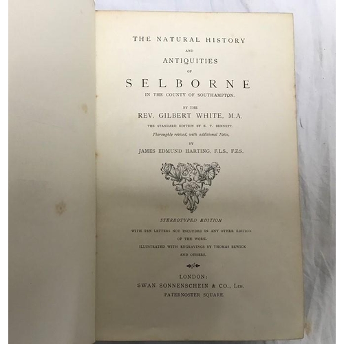 798 - Leather bound gilded book. Whites Selbourne. Natural History and Antiquities of Selborne, Rev Gilber... 