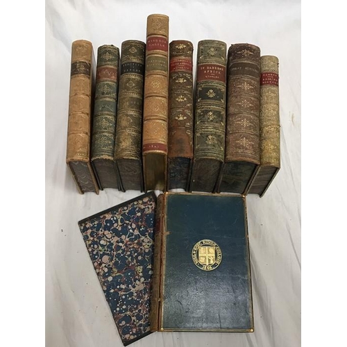 799 - Selection of 9 leather bound and gilded college books in Darkest Africa, Hymers College 1897, Star-L... 