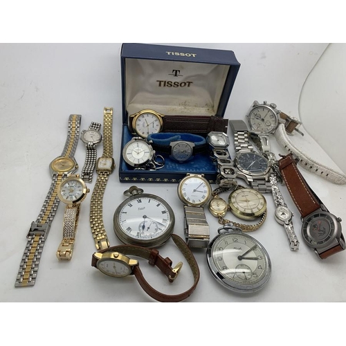 80 - A quantity of vintage watches to include Tissot Automatic Seastar Seven in box, Horus ladies, Limit ... 