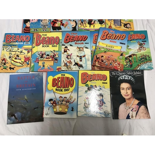 809 - Selection of children's annuals, 5 x Rupert Bear, 1950/60's, 12 Beano annuals 1982 to 1993. Battle o... 