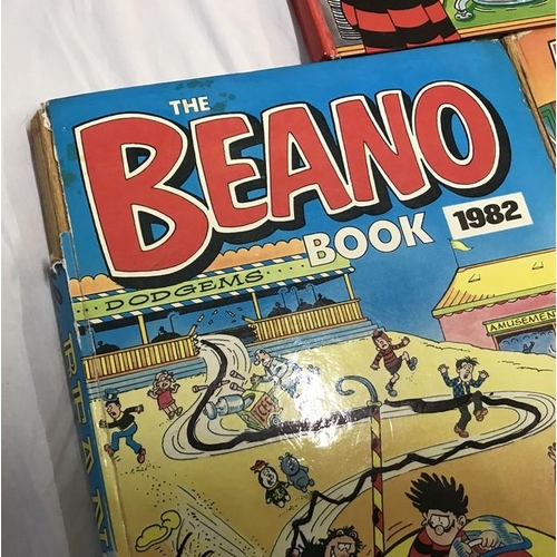 809 - Selection of children's annuals, 5 x Rupert Bear, 1950/60's, 12 Beano annuals 1982 to 1993. Battle o... 