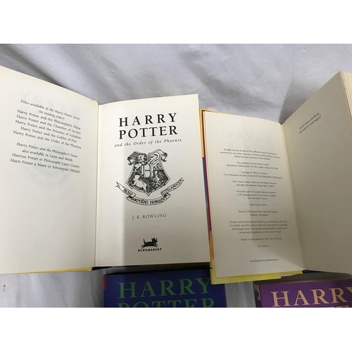 810 - J.K. Rowling Harry Potter books, three hardback one Half Bloody Prince First Edition, 2 x Order of t... 