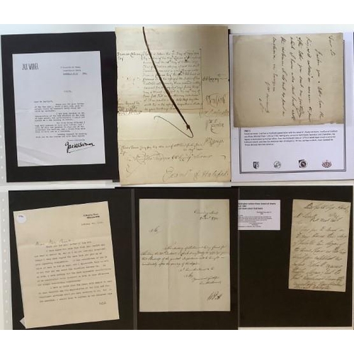 819 - A collection of 22 hand written and typed letters and envelopes together with 2 signature cards by L... 