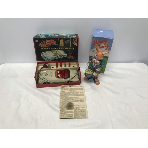 838 - Schuco 5503 Elektro Phanomenal, battery operated car in original box together with a Chinese tinplat... 