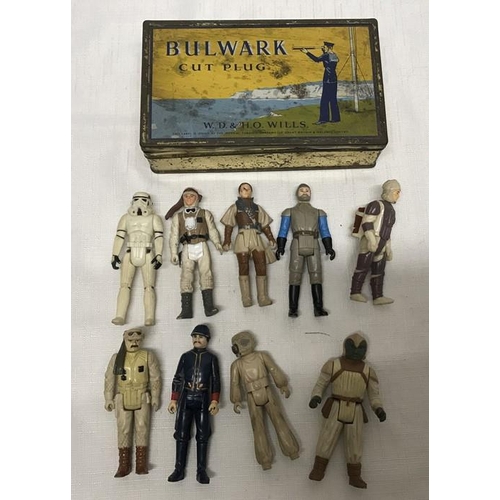 839 - Collection of nine Star Wars action figures L.F.L 1980's, playworn, together with a Wills Bulwark cu... 