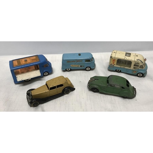 845 - Dinky and Corgi diecast vehicles, rare Dinky Chrysler Airflow and Daimler with open chassis, smooth ... 