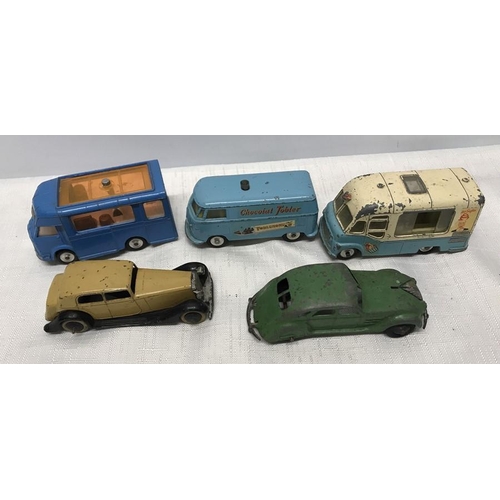 845 - Dinky and Corgi diecast vehicles, rare Dinky Chrysler Airflow and Daimler with open chassis, smooth ... 