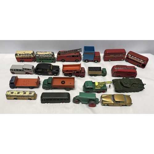 846 - Dinky and Corgi mixed collection of diecast vehicles x 19, playworn. Buses, Fire Engines and commerc... 