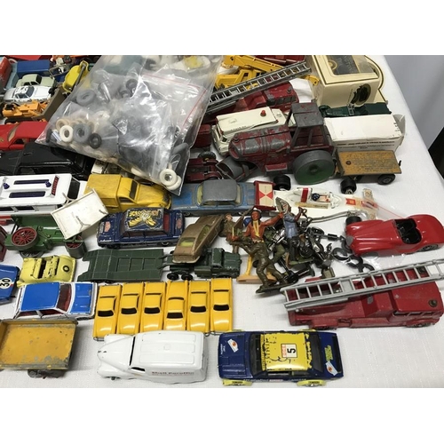 848 - Large collection of playworn Dinky, Corgi, Lesney and some others makes, diecast vehicles including ... 