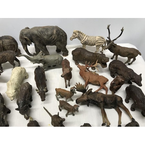 851 - Large collection of Elastolin and other pre war composition figures, Wild Animals.