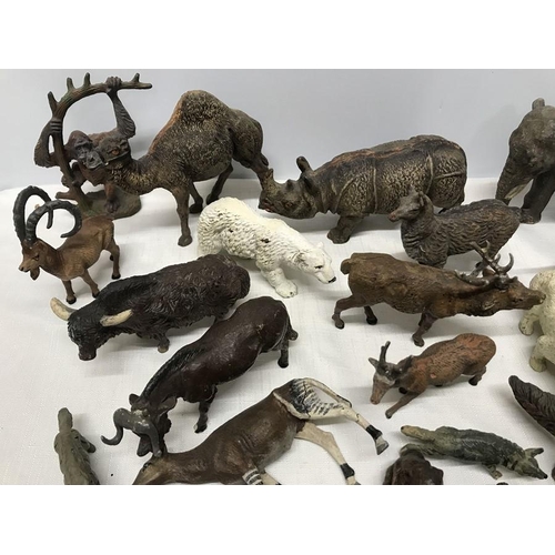 851 - Large collection of Elastolin and other pre war composition figures, Wild Animals.