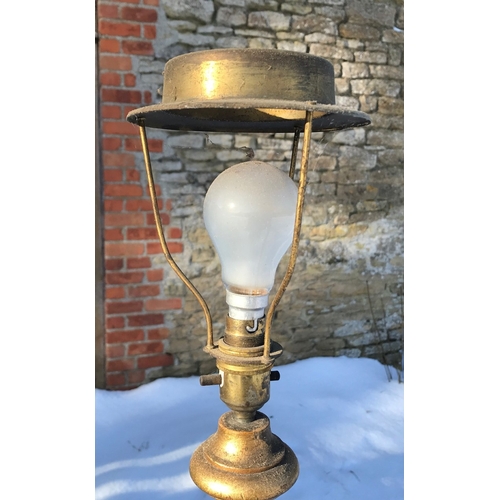 1293 - Gilt painted wooden standard lamp, Corinthian column, floral leaf  base. 160 h to light  fitting, ba... 